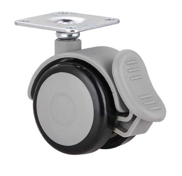 3 Inch M10 Threaded Stem Caster Wheels , TPR Locking Caster Wheels For Chair Kitchen
