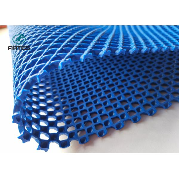Eco - Friendly Anti Slip Bathroom Floor Mats Hollow Shiny Fashion Blue Color