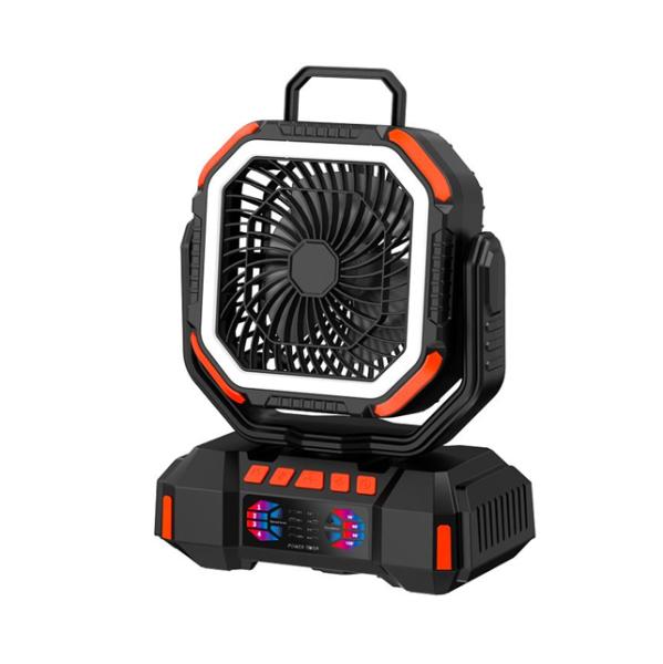 40000mAh Camping Fan with Light, 4-Speed Silent Airflow,, 720 degree Oscillation