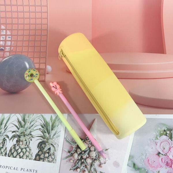 Bolso de lápiz de silicona elegante bolso de lápiz portátil e impermeable para artículos de oficina