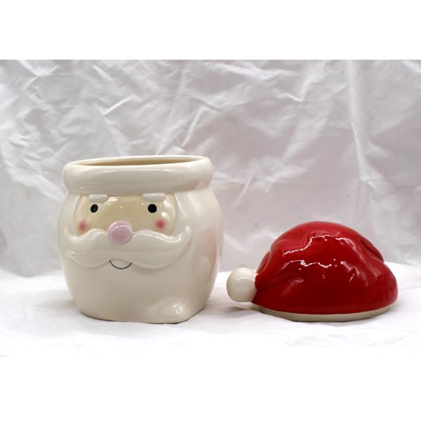 Sweet Treats Ceramic Christmas Cookie Jar Dolomite Red / White Food Container