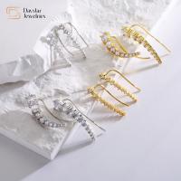 Full Round Diamond Stud Earrings 18k Gold Jewellery Zircon Hook For Women