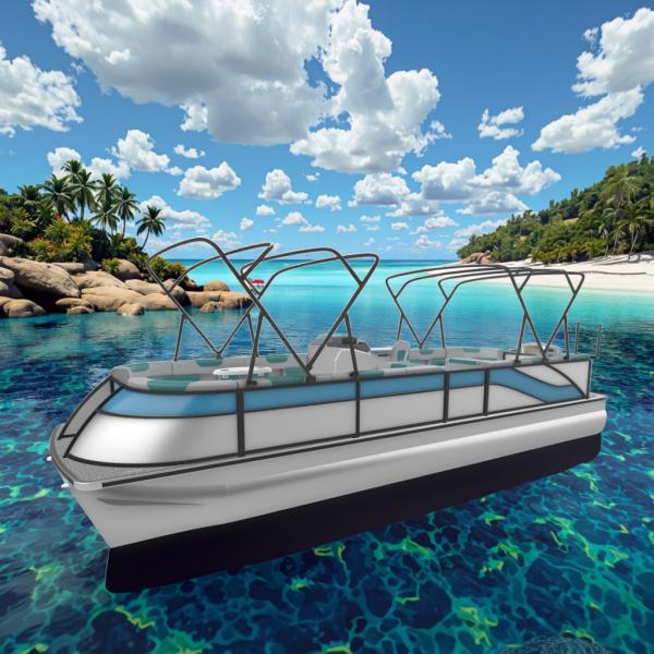 27FT Sport Pontoon Boat with 250 Max HP 15-18 Capacity and 100 Min HP for Luxury Leisure Watercraft