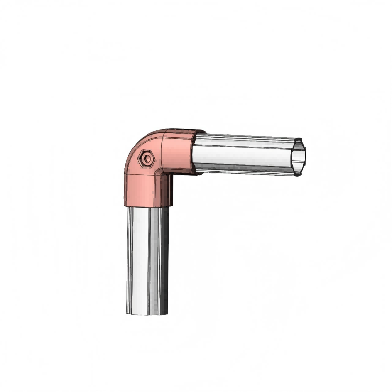 DYJ43-A15 Conector de tubería de aluminio de venta caliente Junto de aleación de aluminio de 90 grados para tubería de aluminio OD 43mm