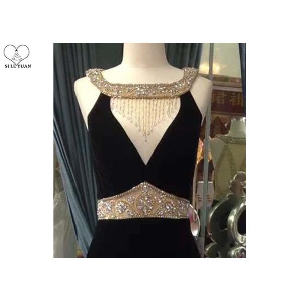 Luxury Mermaid Style Prom Dress , Small Tail Sleeveless Ball Gown Top Hollow