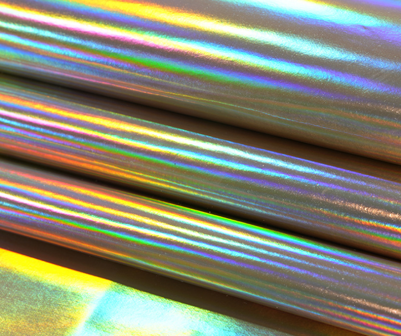 TPU Holographic Grid Pattern Colorful Artificial Leather