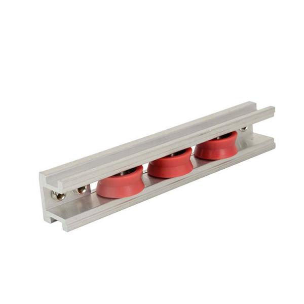 Heavy Duty Aluminum Frame Sliding Roller 3 Red Nylon Wheels For Sliding Window And Door Fitting