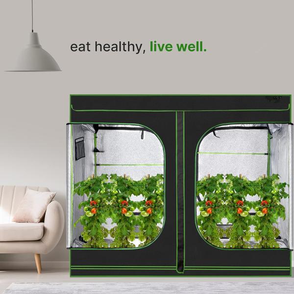 240 x 120 x 200 cm 1680D Reflective Oxford Mylar Hydroponic Tent Lightproof and Waterproof Custom Plant Grow Box 4x8 FT