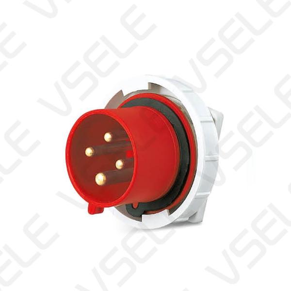 IP67 Insulated 32a 3 Pin Industrial Plug And Socket For Aviation Workshop Plastic