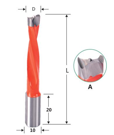madeira do carboneto de tungstênio de 7mm que trabalha os bocados de broca R/L do furo cego