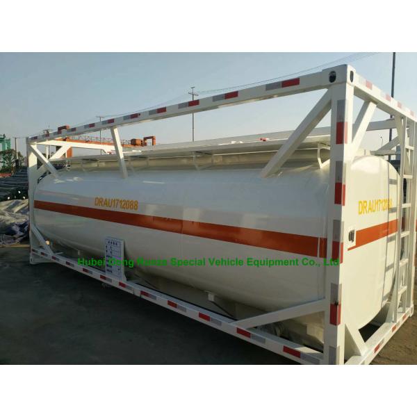 Chemical 20ft Tank Container For High Corrosive Hydrochloric Acid , Sodium Hypochlorite