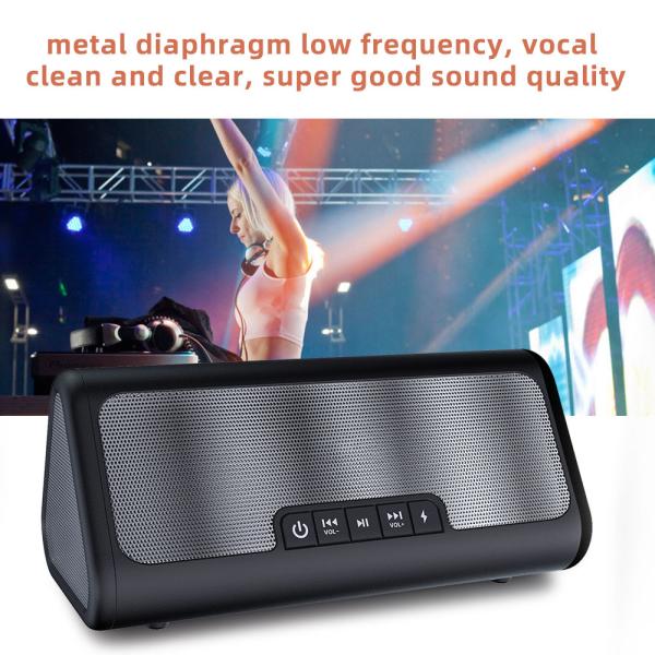 Fashion Trend Portable AUX 10W Dual Speaker Stereo Sound Wireless Rechargeable Bluetooth Speaker for Outdoor Playing Music