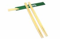Os hashis de bambu individualmente empacotados, podem ser usados para comer macarronetes, sushi, bolinhas de massa