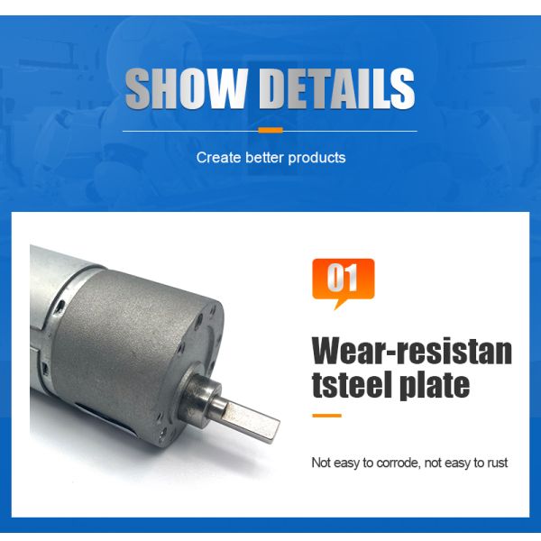 FT-37RGM555 High Torque Lower Speed Coffee Machine Motor DC Slow Speed Motor 12V 3-5RPM Coffee Grinder Motor