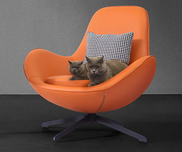 Стул яйца шарнирного соединения гостиной детей серый крытый с отдыхом 90cm валика