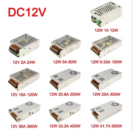 High Efficiency 12V 24V for Outdoor LED Driver Power Supply  with Short Circuit Protection AC DC for Lighting Projects