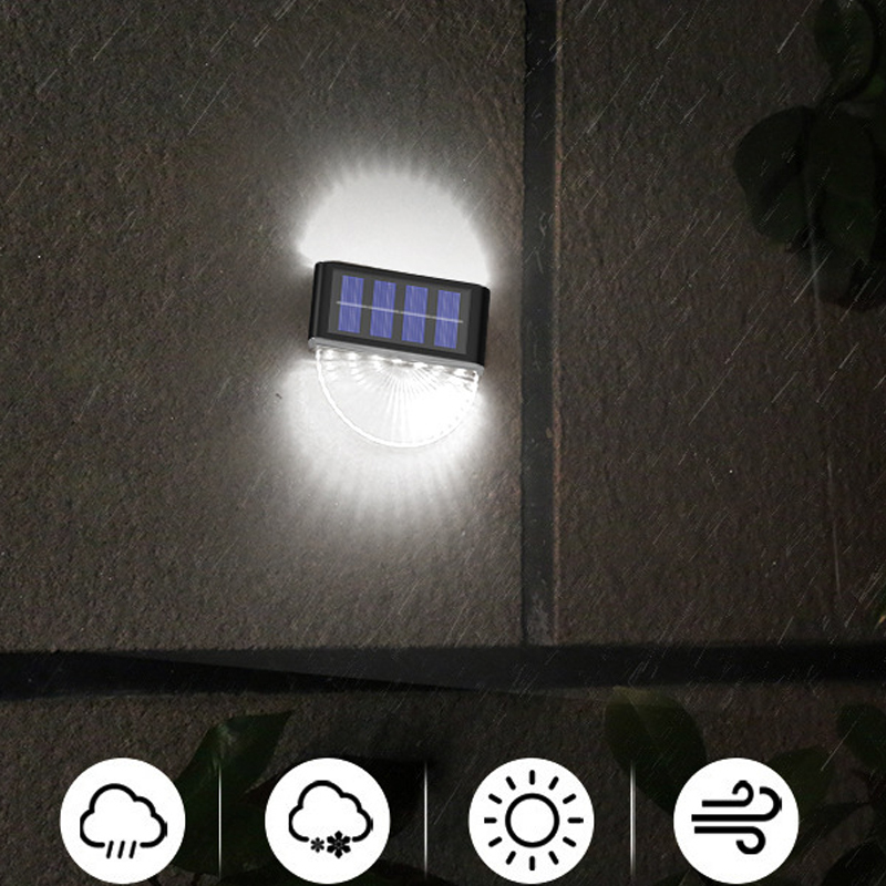 Solar Outdoor Waterproof Yard Landscape Wall Lamp Staircase Fence Lights Solar Wall Lights