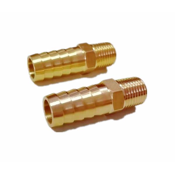 Brass Hose Barb Adapter 1/2 Inch Barb x 1/4 Inch NPT Male Pipe Male Threaded End