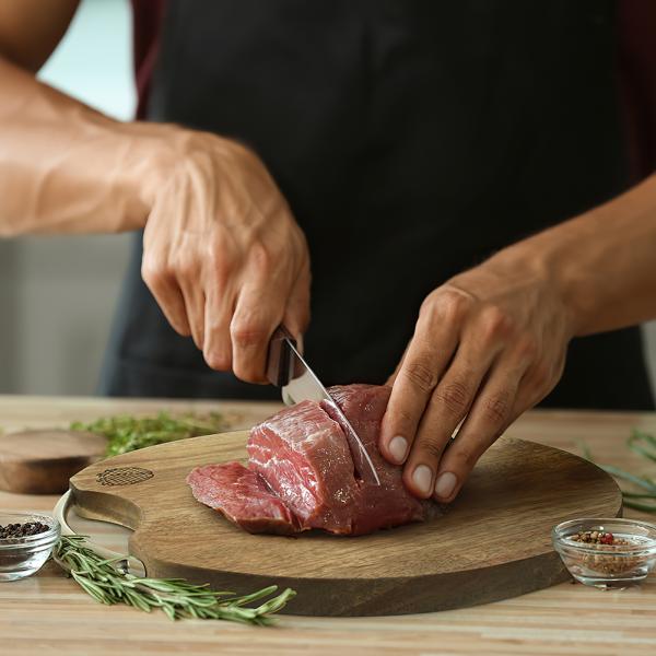 Kitchen Round Dia 30cm Acacia Wood Cutting Board With Handle