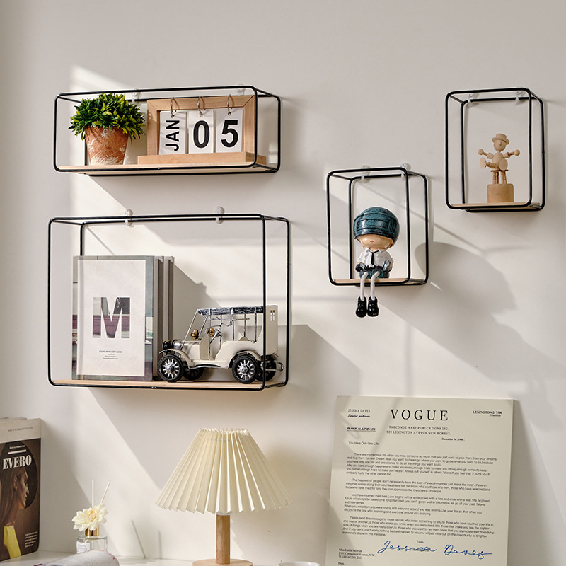 Modern Wall-Mounted Iron Storage Shelves Foldable Bookcases for Living Room Bathroom Kitchen Dining Made of Steel