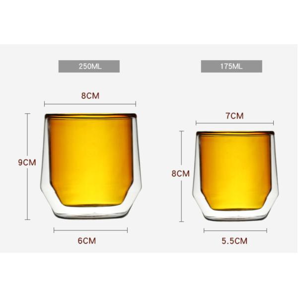 Двойной боросиликатное стекло кофейной чашки Тхэрмос стены стеклянной дунутое рукой материальное