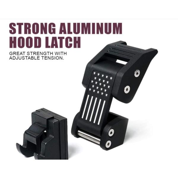 Stainless Black Lock Car Accessories Steel Locking Hood Latch Catch Kit For Jeep Wrangler JK