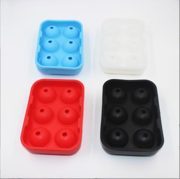 Ice Cream Makers Stocked 6 Cavity Food Grade Silicone Ice Cube Ball Tray Mold With Lid
