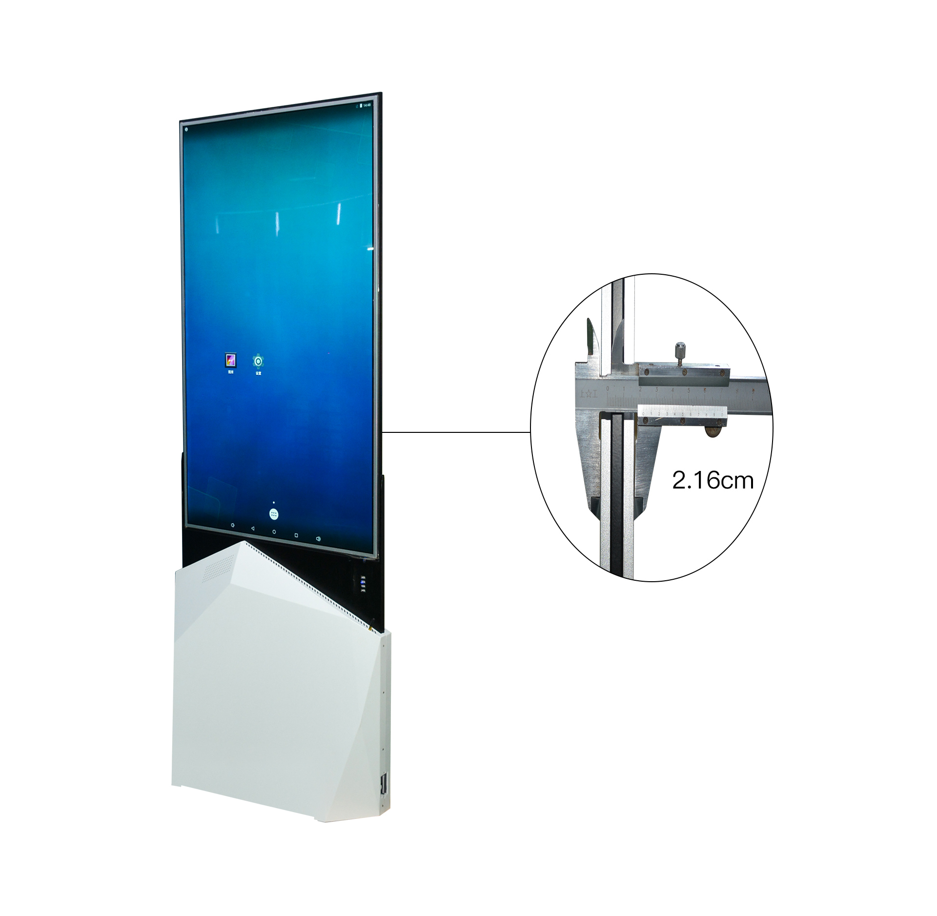 пол игрока двухстороннего дисплея 49inch ультратонкий рекламируя стоя цифровой signage