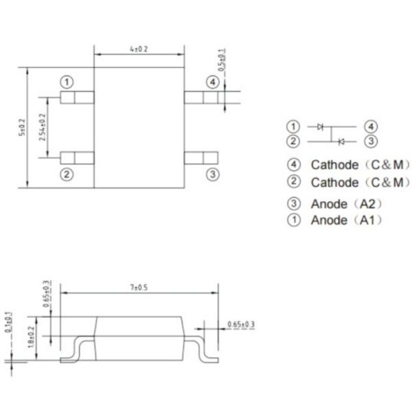 5x4x1.8mm IR Receiver 380nm -1100nm Infrared SMD LED Receiver Tube for Optical Communication Receivers