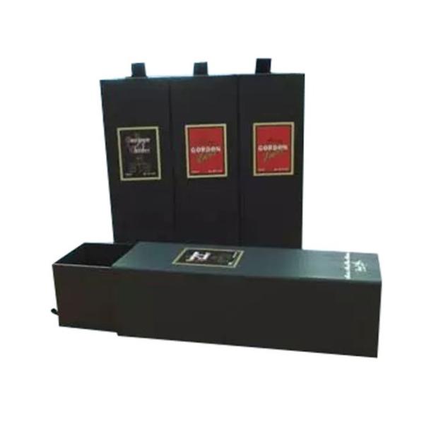custom drawer wine packaging box luxury red wine book shape gift box  liquor packaging paper drawer box