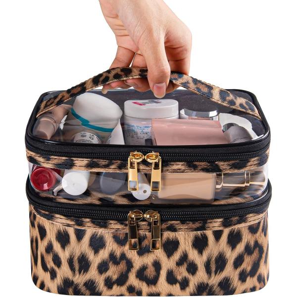 Waterproof Double Layer Cosmetic Bag Travel Makeup Bag For Women Cosmetics Cases