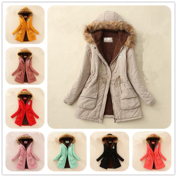 Thick winter jacket women winter jacket parka jacket with fur warm collar lining thick woolen jacket