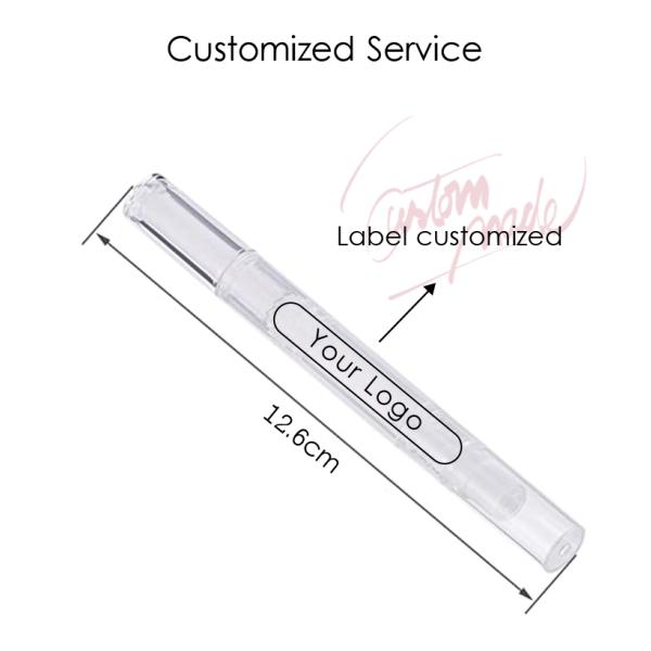 Fácil de aplicar pluma de aceite de la cutícula de las uñas vacía 3ml plástico de formato de tubo de cepillo torcer la pluma de cepillo para el aceite hidratante de la cutícula de las uñas