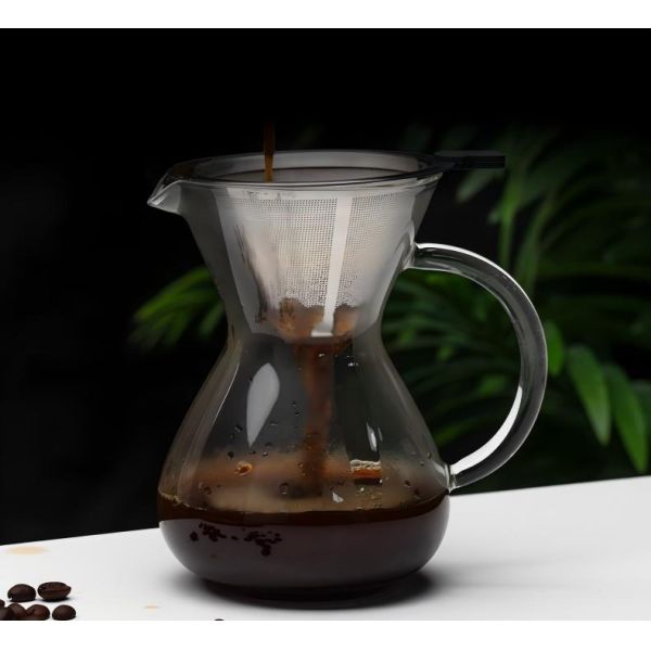 Eco Friendly Single Wall Glass French Press Heat Resistant Glass Coffee Maker Pot 400ml