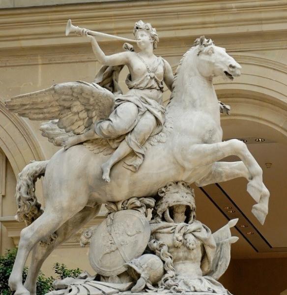 Man with horse marble sculpture