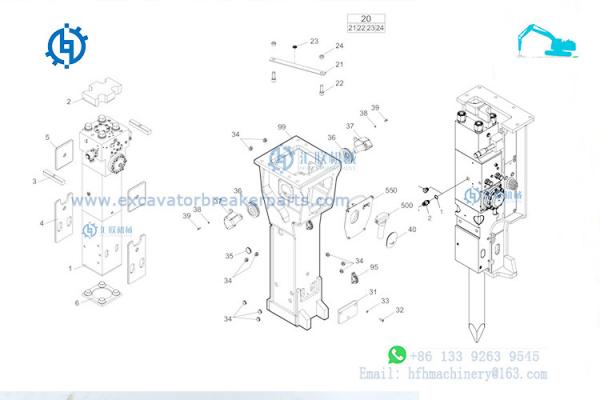 Atlas Copco Hydraulic Breaker Spare Parts 3363 0977 23 27 21 Hammer Chisel Head Wear Bush