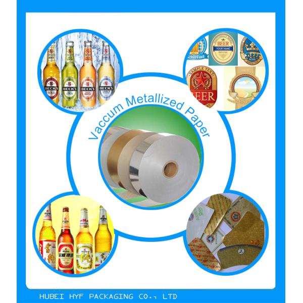 China metalizó el papel en cartón metalizado vacío de la transferencia de calor de la fuerza mojada del papel de etiqueta de la botella 69gsm alto
