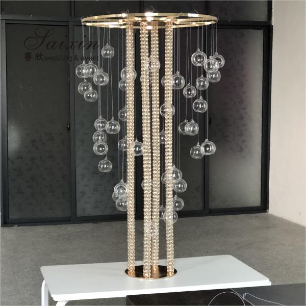 New Gold Metal Flower Table Support Candle Stand for Wedding Centerpiece Decoration