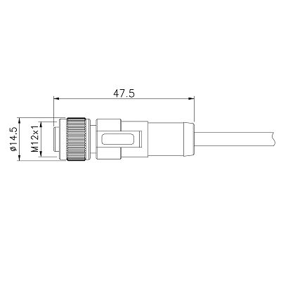 изображение 003(001) Штыри кабеля 17 Feamle соединителя кода IP68 TPU M12 b отливая в форму
