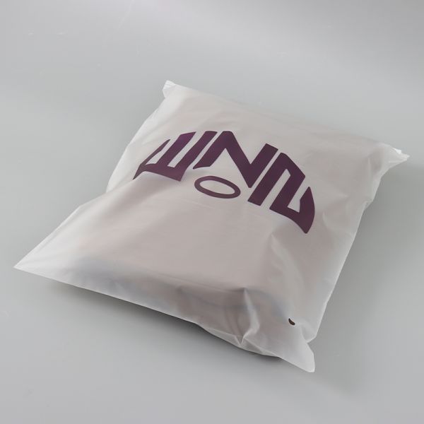 Hot Stamping Zhihe Biodegradable Translucent Matte Frosted Ziplock Seal Plastic Poly Bag Custom Logo for Clothing Shoes