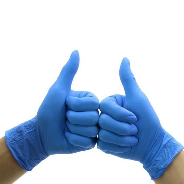 Blue Disposable Latex Gloves , Disposable Powder Free Glove Environmental Friendly
