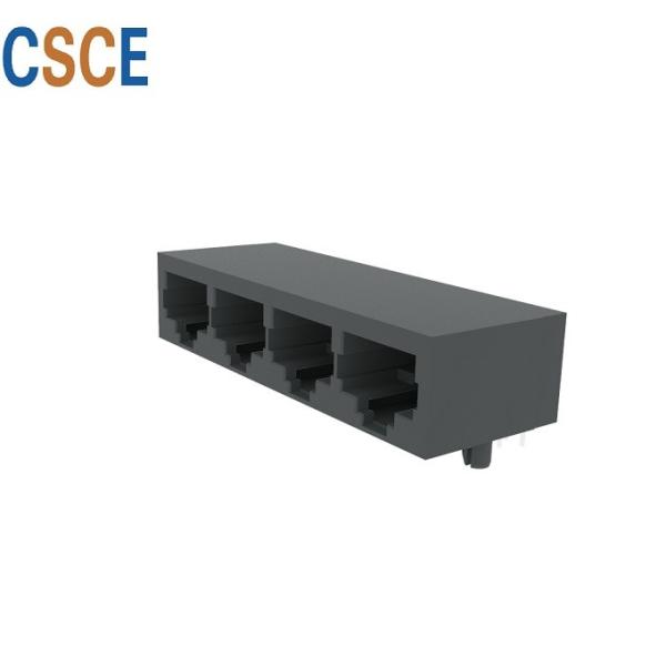 5921 Series Flat Pin RJ45 Multi Port 4 Ports Tab Up 8 Pin 8 Contacts With Registration Mast