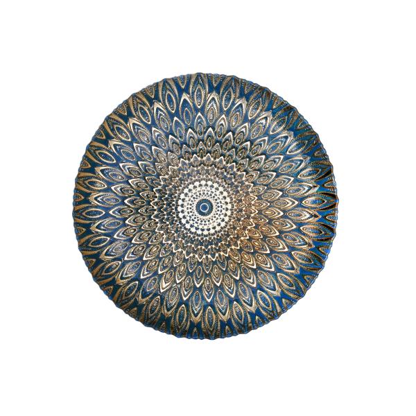 Baroque Style Retro Round Crystal Glass Plates 32cm 13 Inch