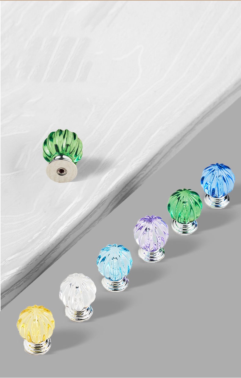 Colored Knobs for Living Room Bedroom Other Spaces-Glass Acrylic Wardrobe Drawer Dresser Bathroom Hotel Apartment Dining