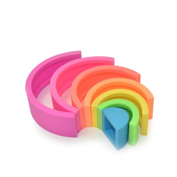 Rainbow Alike 14cm Arch Baby Stacking Toy BPA Free Silicone Blocks