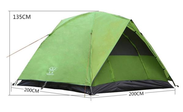 3 Person Camping Tent,Double Layer Windproof Waterproof Backpacking Tents for Hiking Travel Outdoor Beach(HT6013)