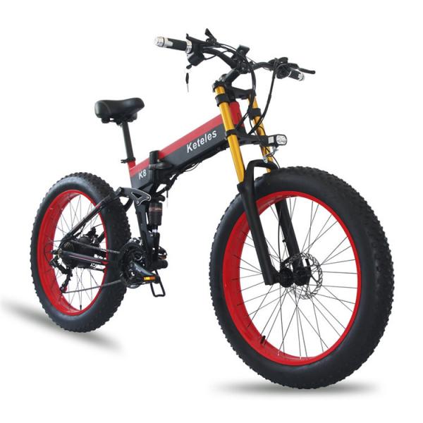 26 Electric Folding Fat Tire Bike 3H Charging 45km/H Max Speed