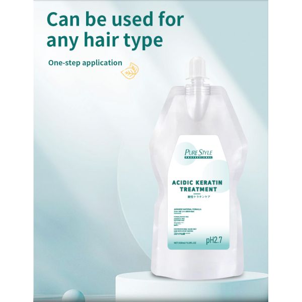 Crème lissante professionnelle à la kératine pour cheveux abîmés et bouclés