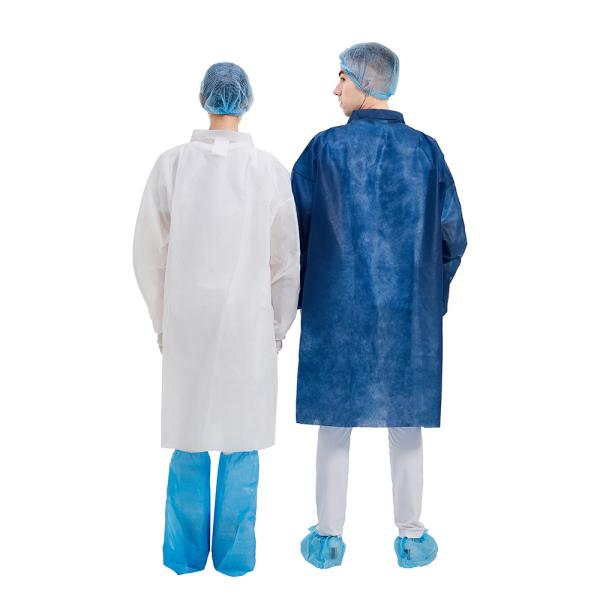 White Lightweight Disposable Lab Coats No Woven S To XXXL 30-40gsm