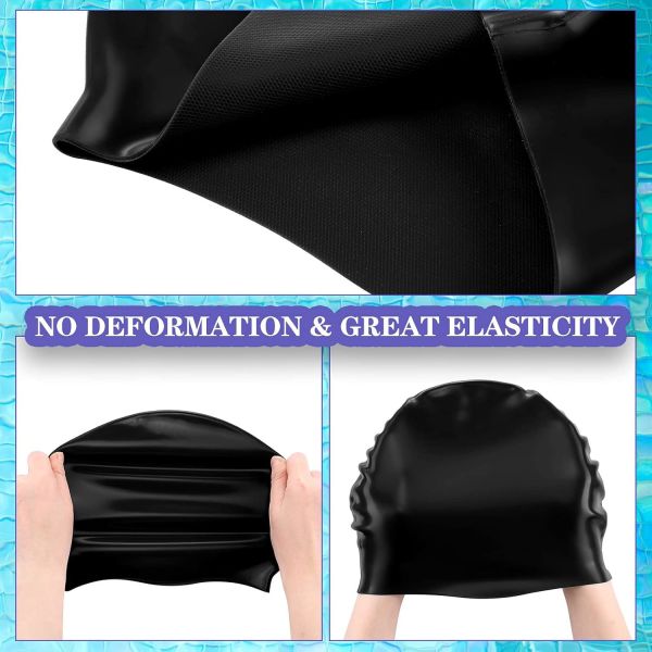 Durable Elastic Non-Slip Printed Women Swimming Cap Silicone Bathing Caps